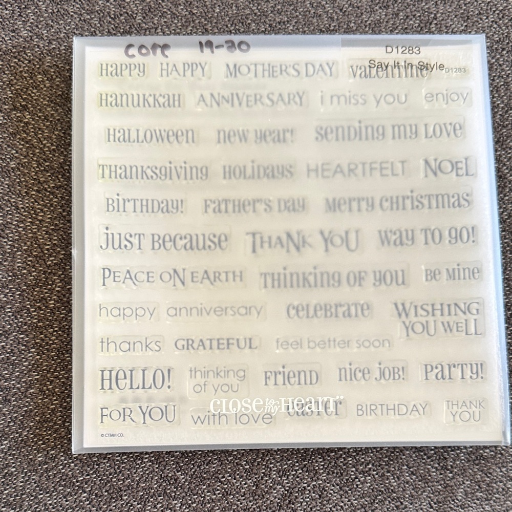 Close To My Heart White Sentiment Stamp Set